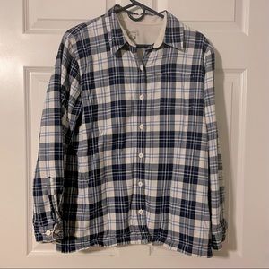 L.L. Bean Fleece-Lined Flannel Plaid Shacket - Size Large